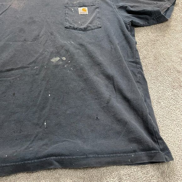 Carhartt K87 Loose Fit T-Shirt Mens Large Blue k Crew Neck Cotton Pocket Tee Top - Picture 12 of 16